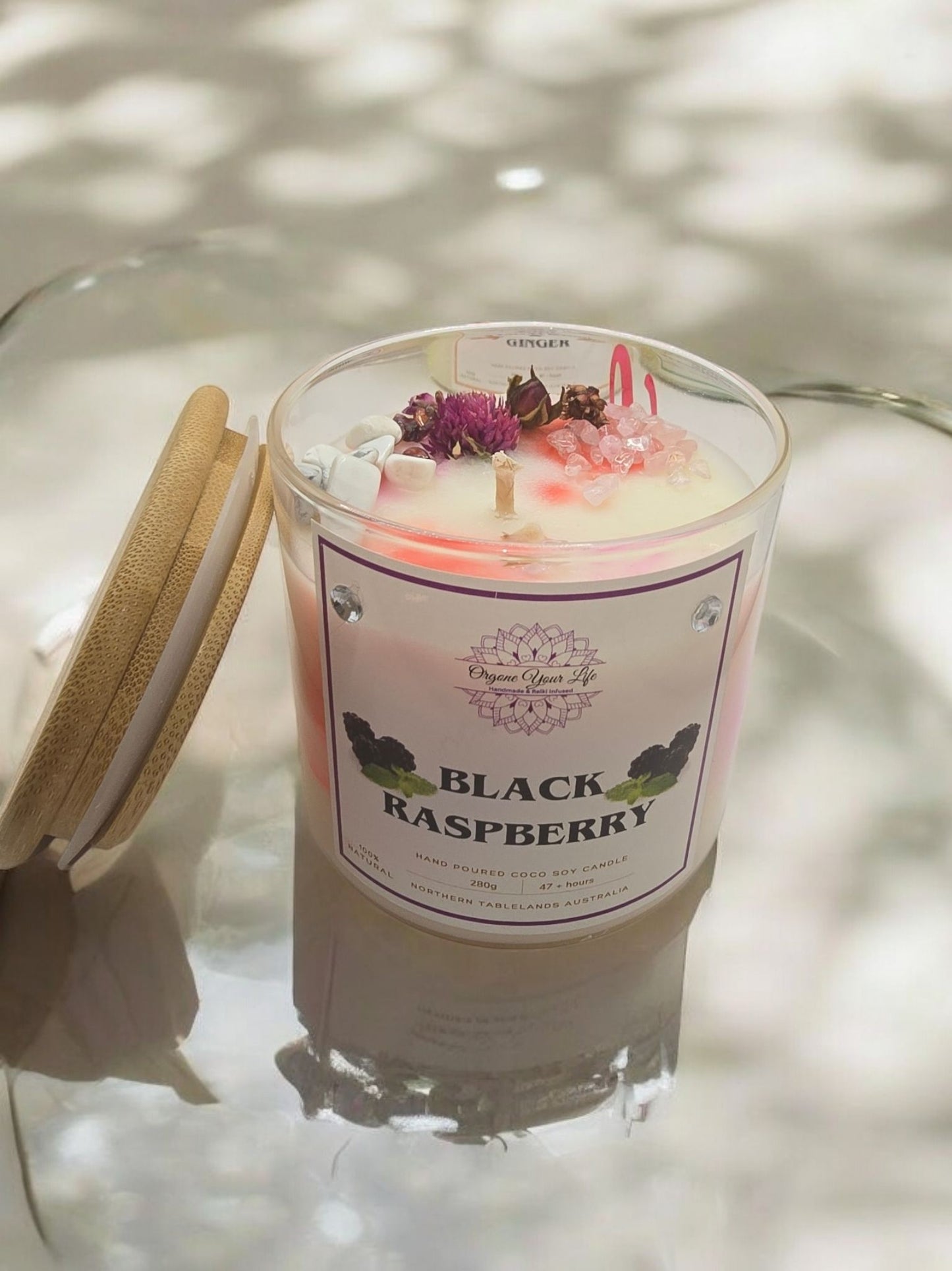 Strong Scented BLACK RASPBERRY Marbled Organic Coco Soy Wax Candles Hand poured - 240g/280G/330G