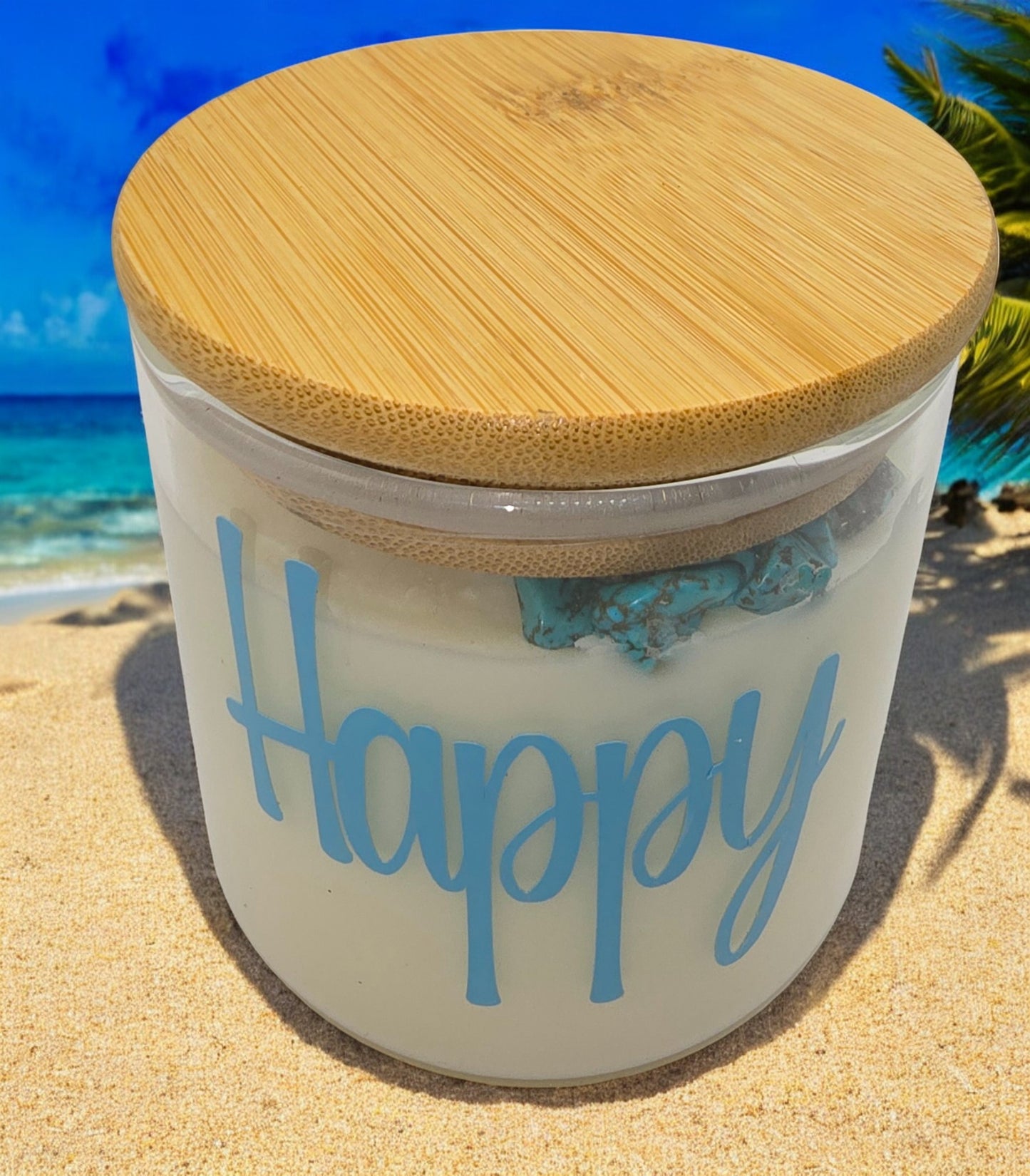 Strong Scented OCEAN BREEZE Marbled Blue Organic Coco Soy Wax Candles Hand poured - 185g/240g/280g/g/330g