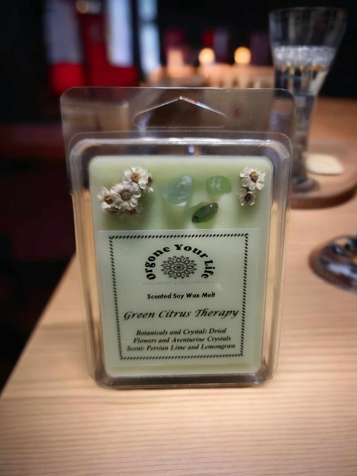 Strong Scented Soy Wax Melts with Crystals, Flowers Dried Orange Hand poured - 80-90g - Gift ideas - Made in Australia