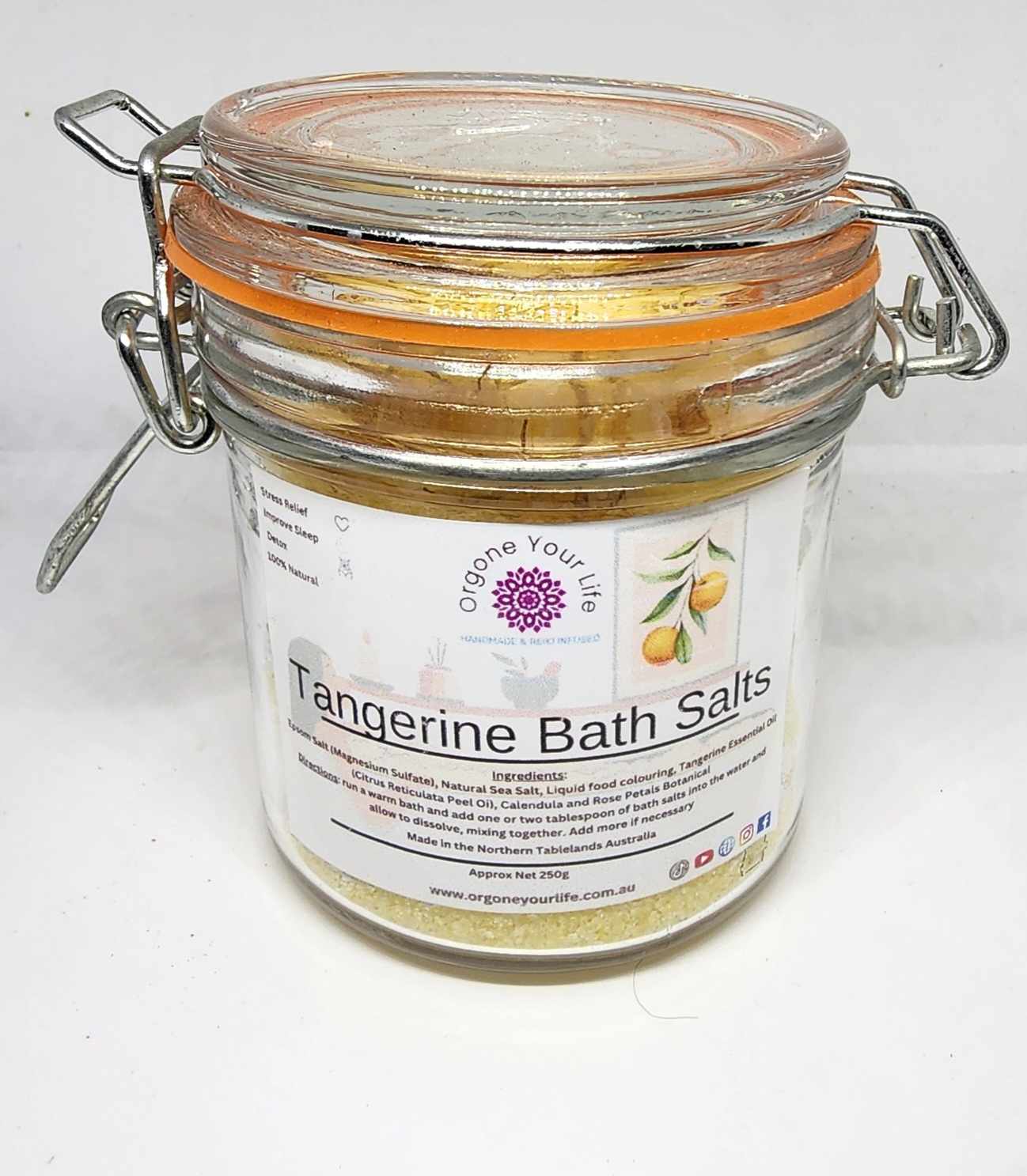 Aromatherapy HERBAL BATH SALTS Epsom Himalayan Sea Salt Magnesium Lavender Tangerine Rose Ylang Ylang Essential Oils