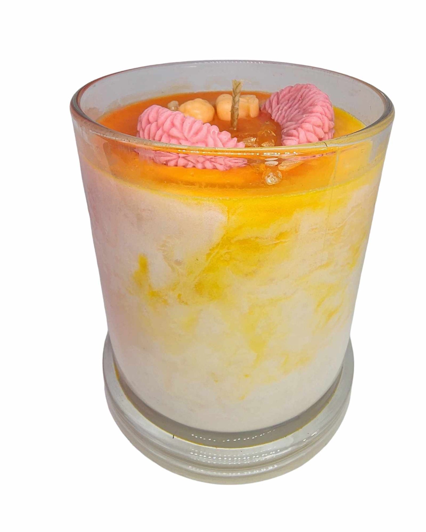 Strong Scented BLOOD ORANGE Marbled Organic Coco Soy Wax Candles Hand poured - 240g/280g/330g