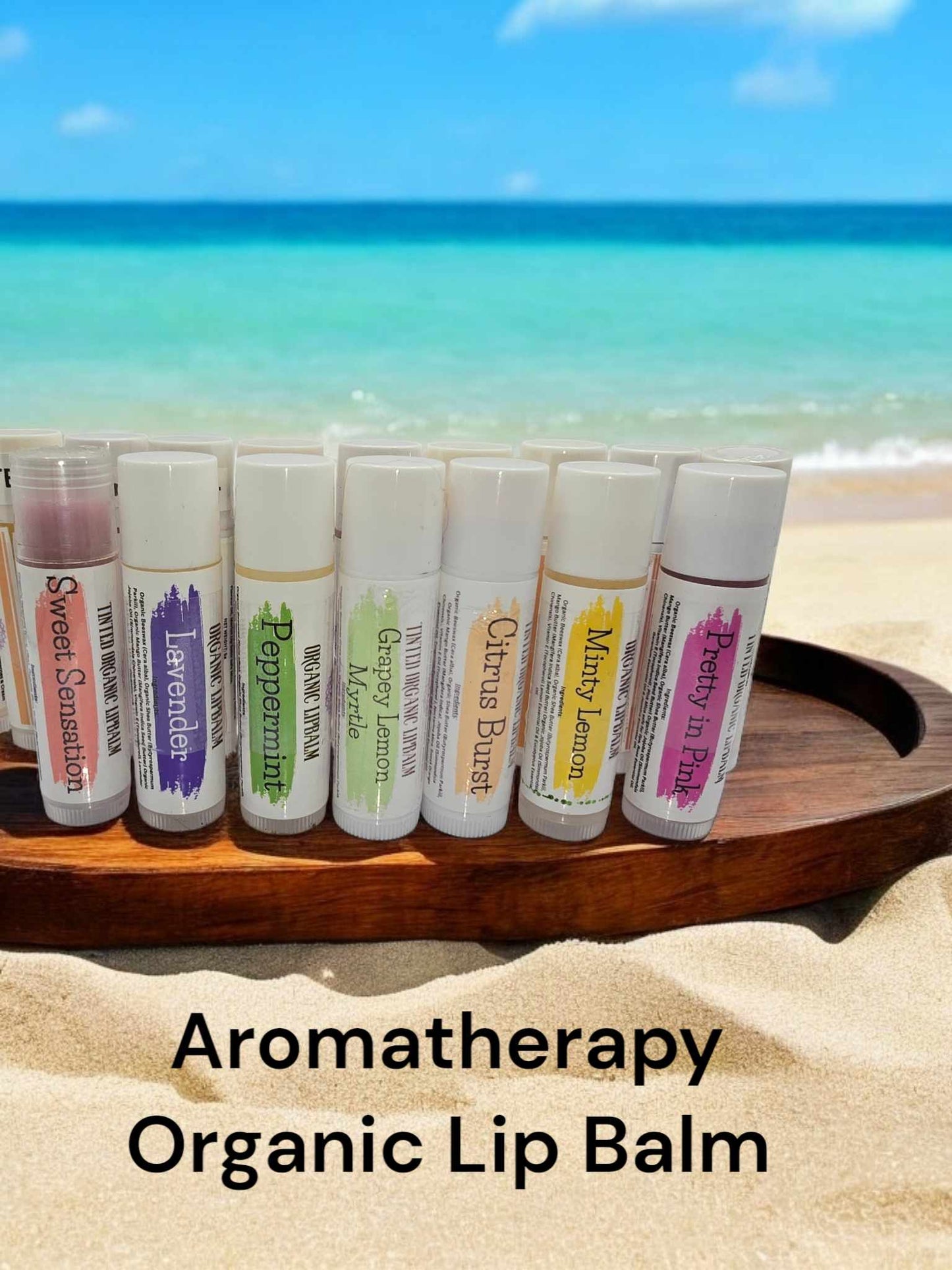 Aromatherapy Organic Lip Balm Shea Butter Beeswax Vitamin E - Choose your Lip Balm