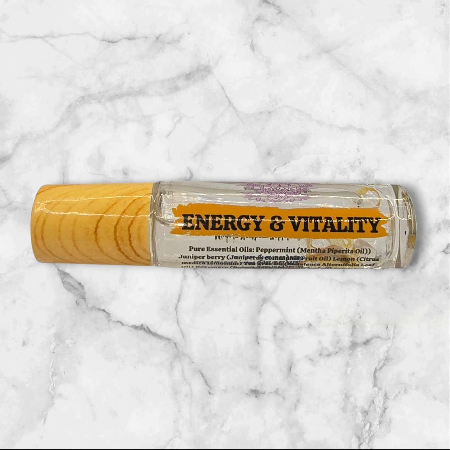 Aromatherapy Organic Essential Oil Rollers with Crystals and Botanicals - Self Love Calm Energy Grounding Abundance Choose your Essential Oil 10ml