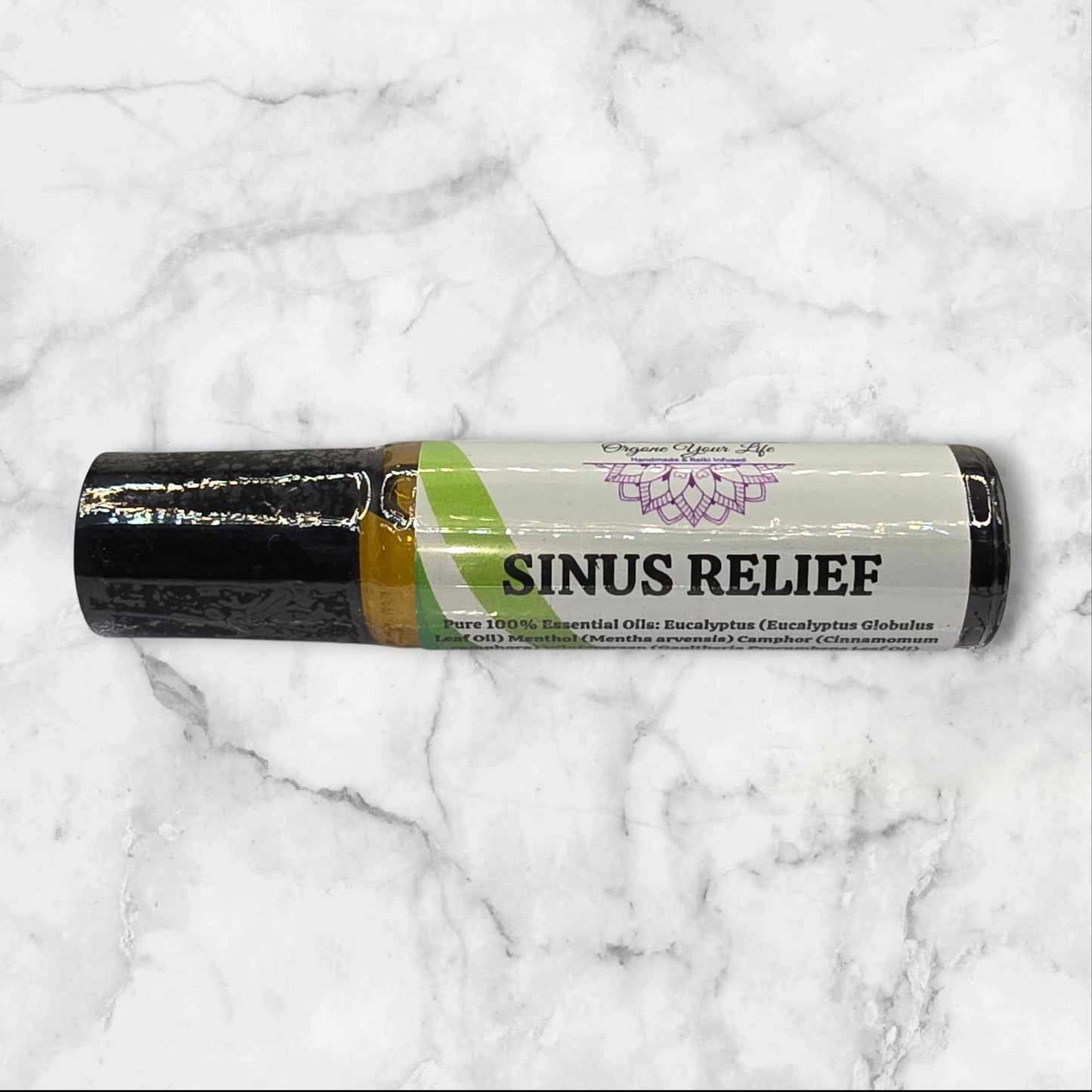 Aromatherapy Organic Essential Oil Rollers with Crystals For AILMENTS Sinus Breathe Easy Allergies Clear Head