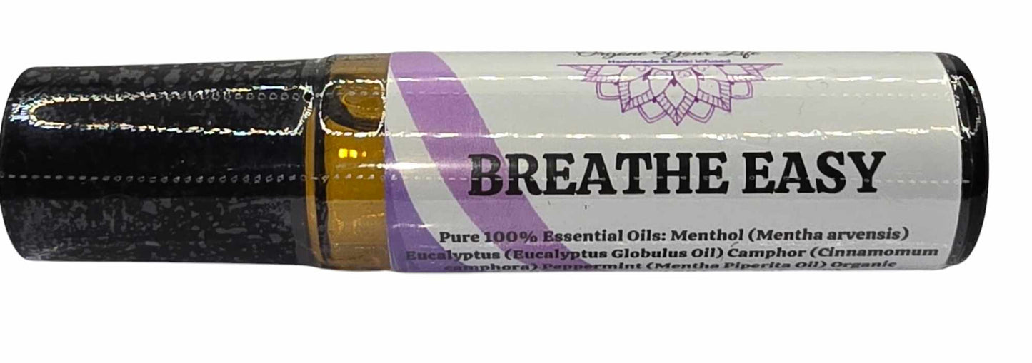 Aromatherapy Organic Essential Oil Rollers with Crystals For AILMENTS Sinus Breathe Easy Allergies Clear Head
