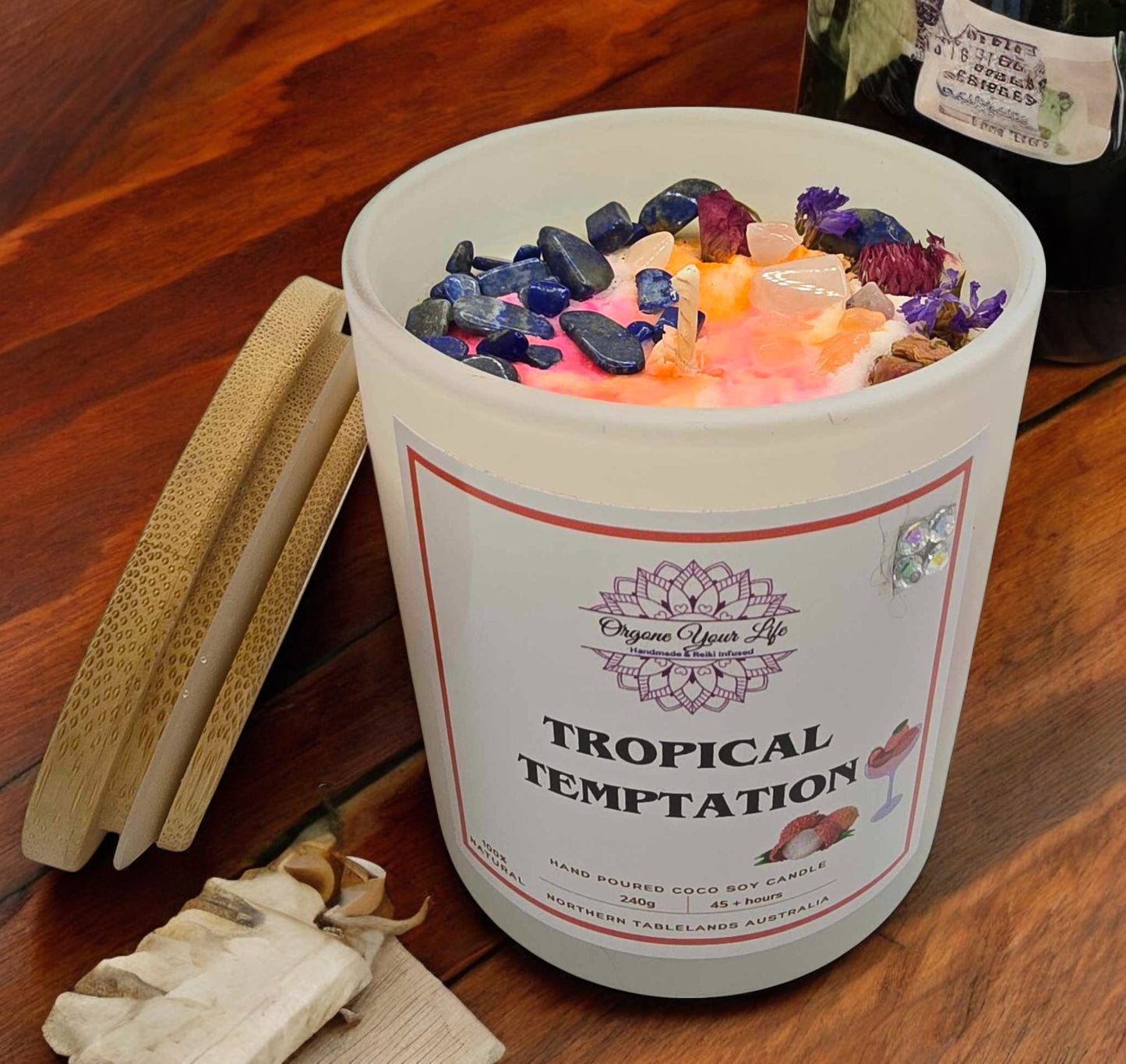 Strong Scented TROPICAL TEMPTATION Marbled Organic Coco Soy Wax Candles 185G/280g/330g