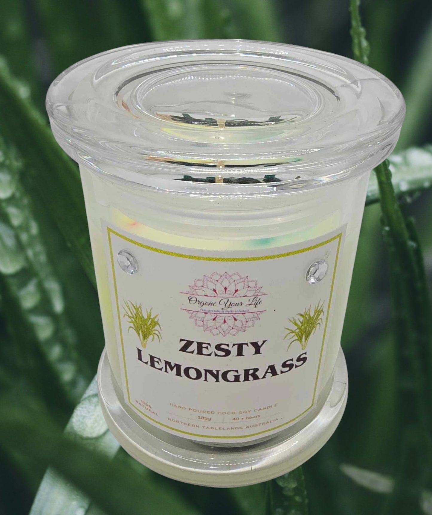 Strong Scented ZESTY SERAI LEMONGRASS Marbled Organic Coco Soy Wax Candles 185G/280g/330g