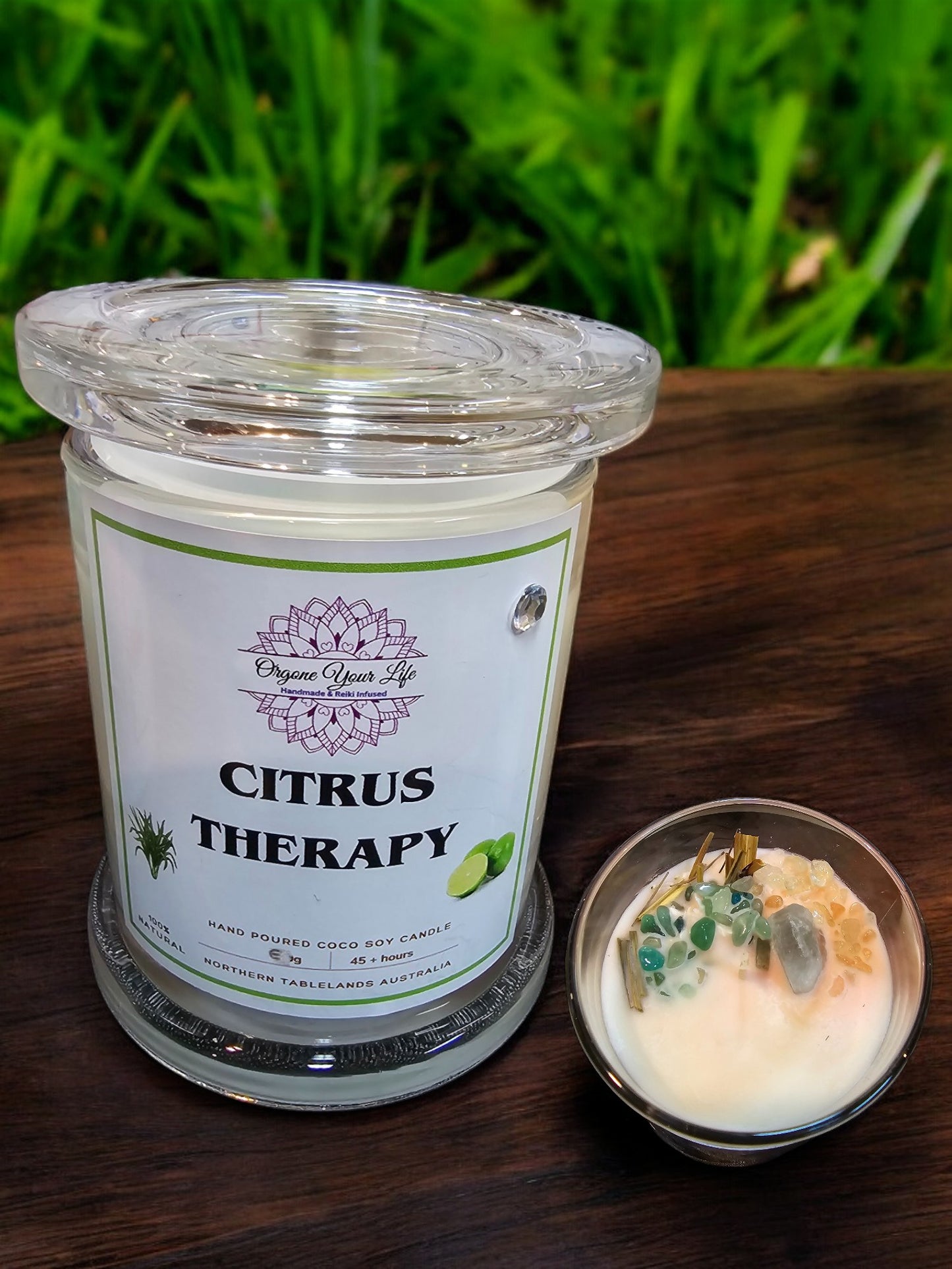 Strong Scented CITRUS THERAPY Marbled Organic Coco Soy Wax Candles Hand poured - 185G/240g/280g/330g