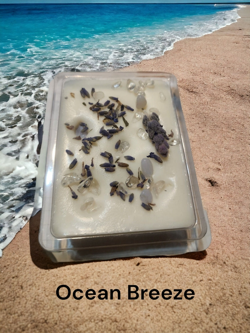 Strong Scented Soy Wax Melts with Crystals, Flowers Dried Orange Hand poured - 80-90g - Gift ideas - Made in Australia