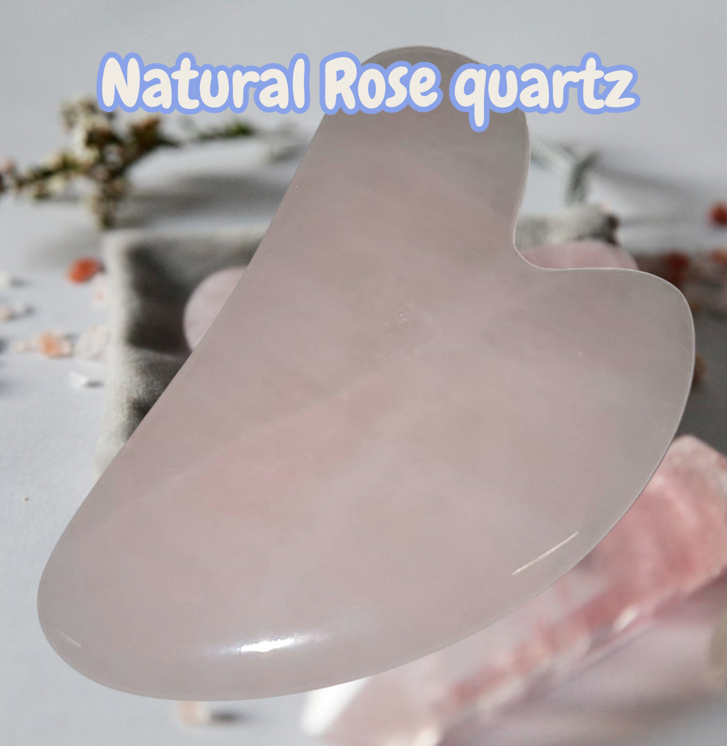 Natural Rose Quartz Gua Sha – Facial Lymphatic Massage & Sculpting Tool