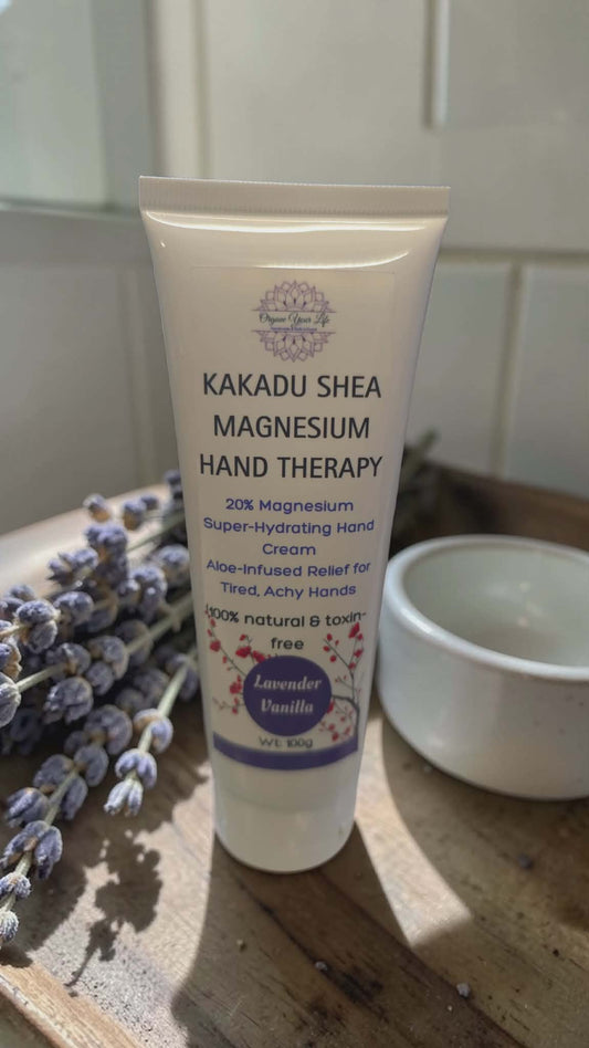 Magnesium Hand Cream for Pain Relief with Shea Butter & Kakadu Plum (Lavender Vanilla) 90-100g