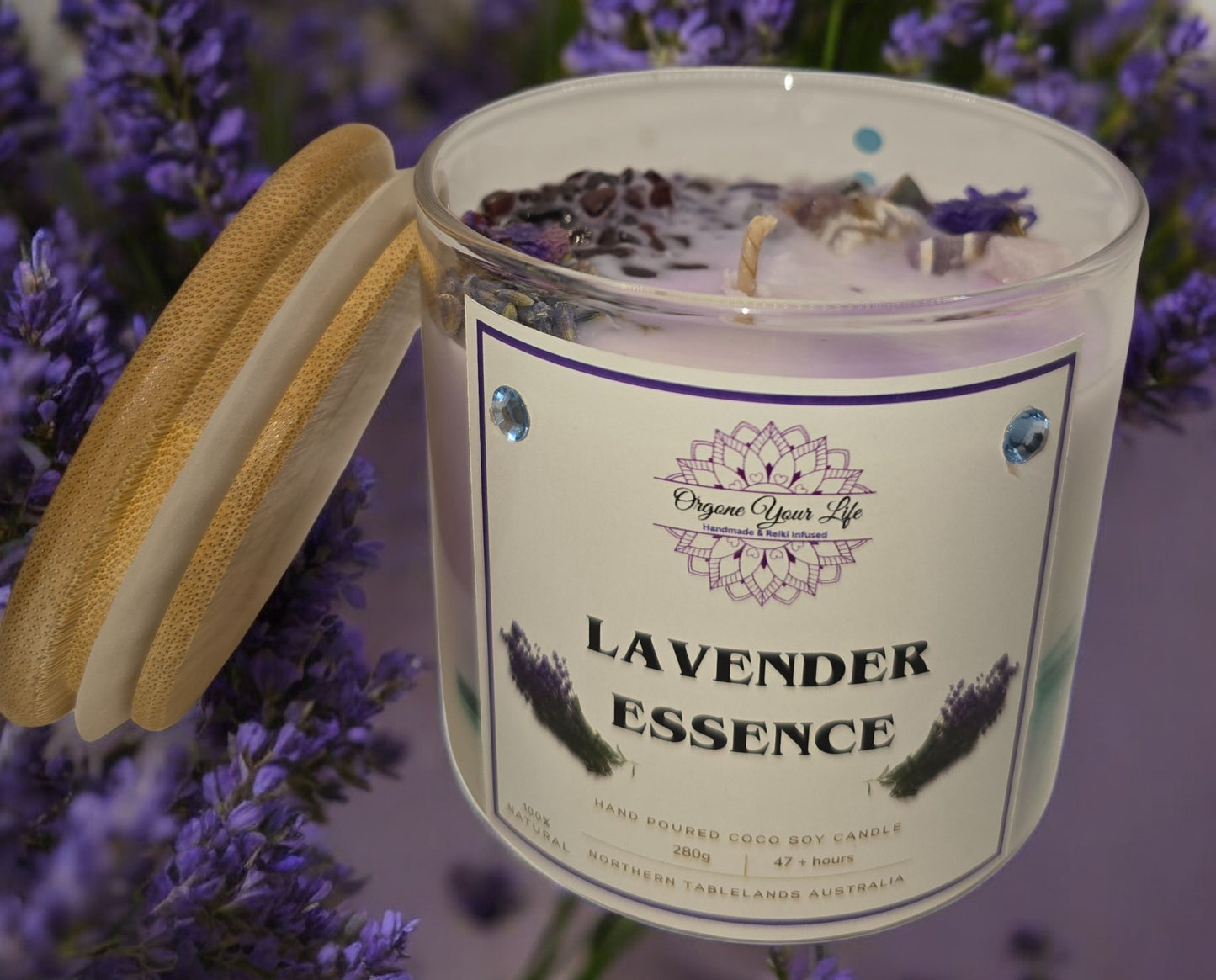 Strong Scented LAVENDER ESSENCE Marbled Organic Coco Soy Wax Candles 185G/280g/330g