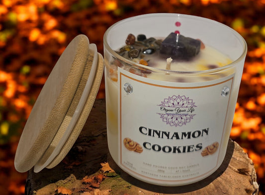 Strong Scented CINNAMON COOKIES Marbled Organic Coco Soy Wax Candles  Hand poured - 240g/280G/330G