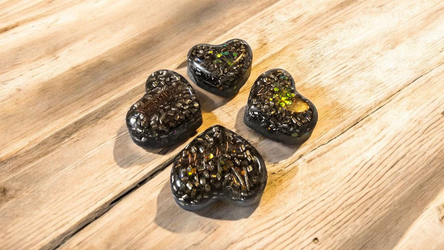 Heart-Shaped Orgone Tower Buster – Steel, Copper Coil Double-Terminated Quartz Reiki and Scalar Infused