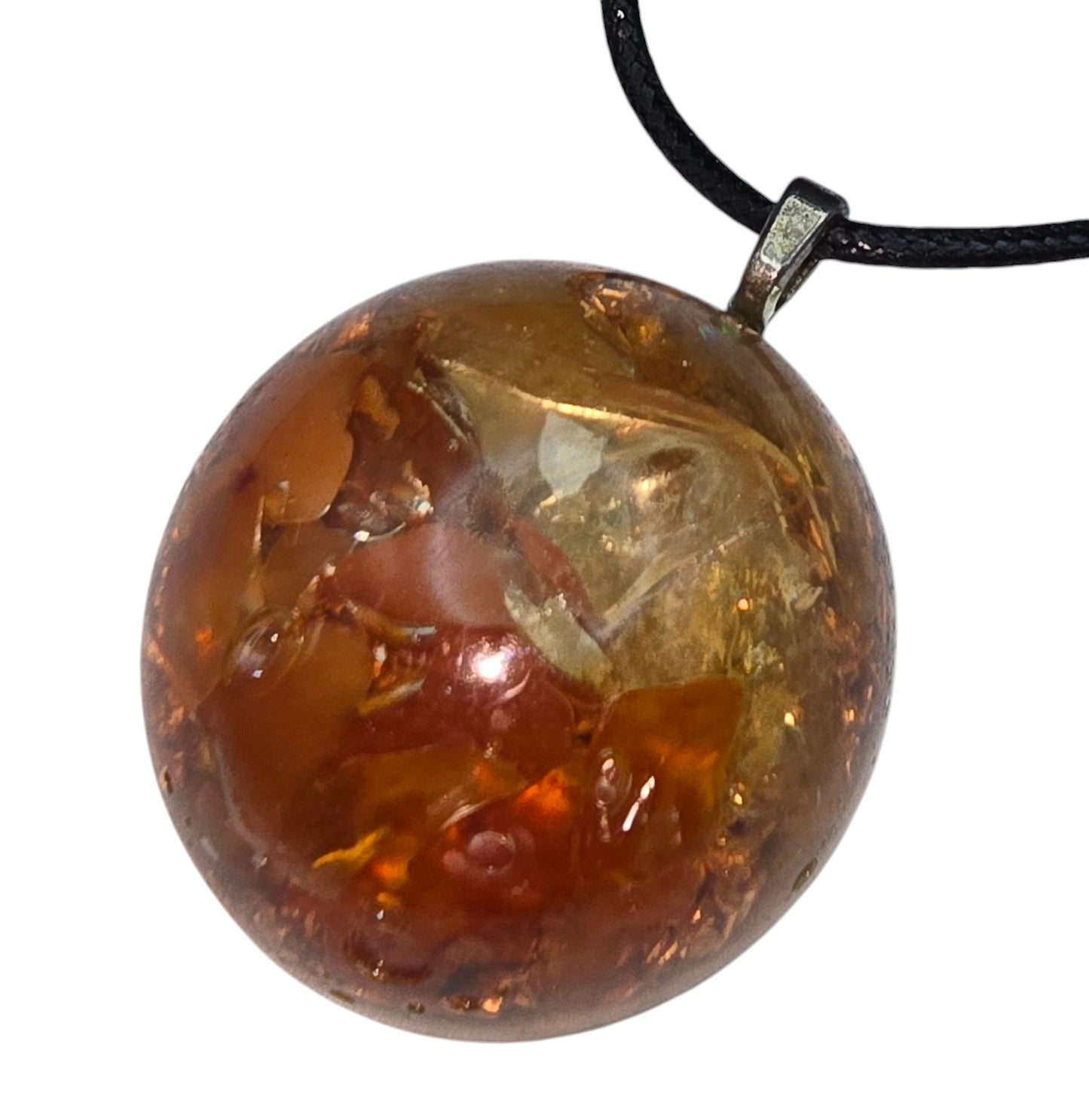 Solar Plexus Chakra Orgone Pendant – Magnetite, Citrine Copper (432Hz Tuned) Reiki and Scalar Infused