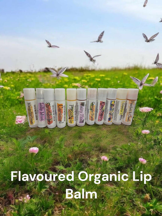 Organic Lip Balm Naturally Flavoured Shea Butter Beeswax Vitamin E - Choose your Lip Balm
