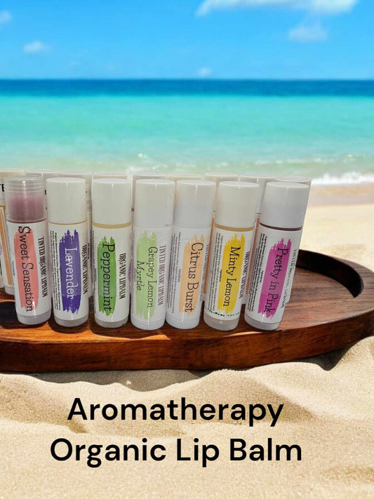 Aromatherapy Organic Lip Balm Shea Butter Beeswax Vitamin E - Choose your Lip Balm