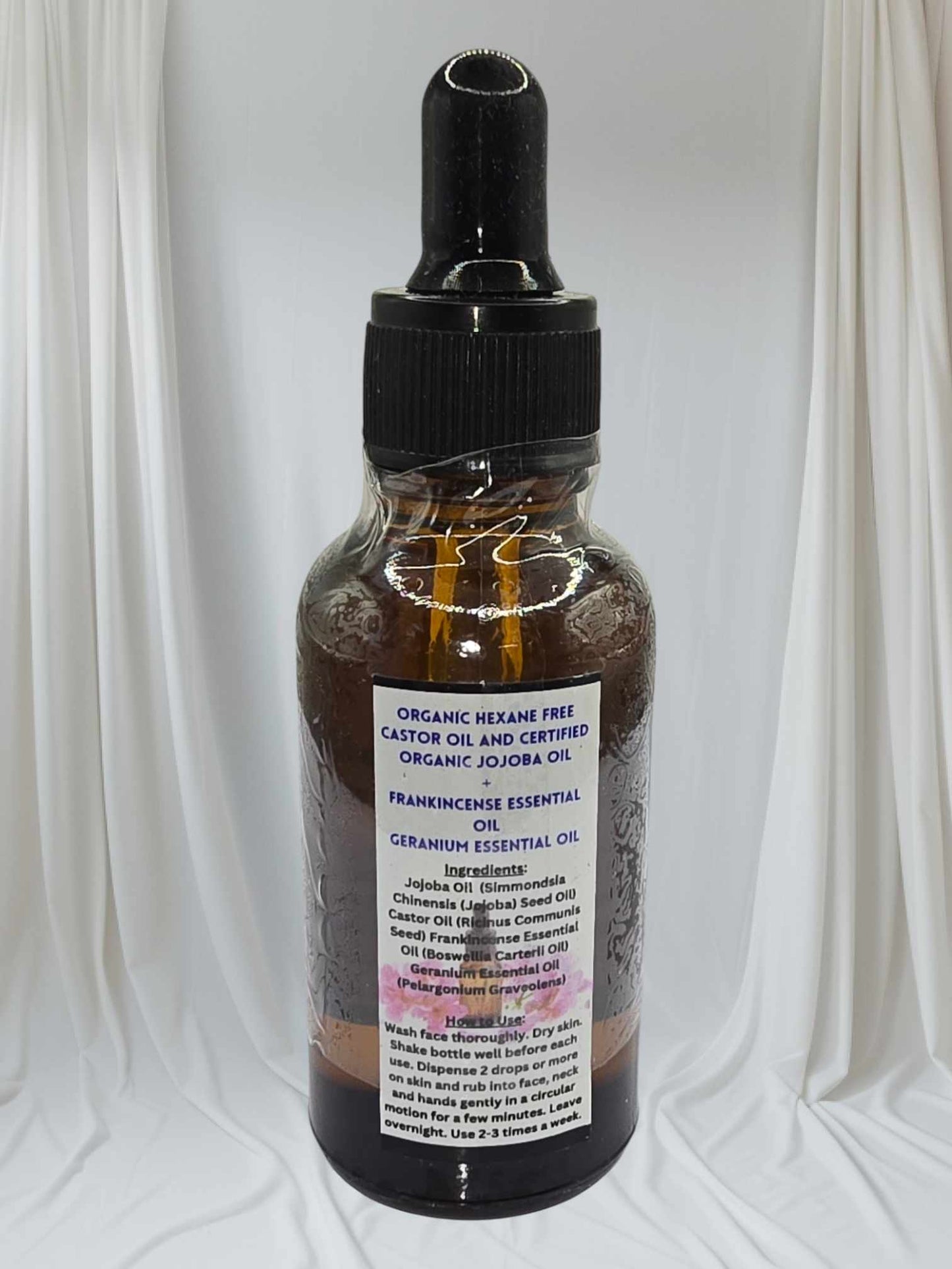 Elixir Golden Youth Oil-100% Organic Jojoba Oil & Organic Hexane Free Castor Oil + Geranium and Frankincense Essential Oil 30g