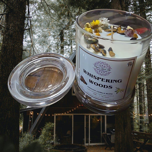 Strong Scented WHISPERING WOODS Marbled Organic Coco Soy Wax Candle  Hand Poured - 240g/280g/330gU