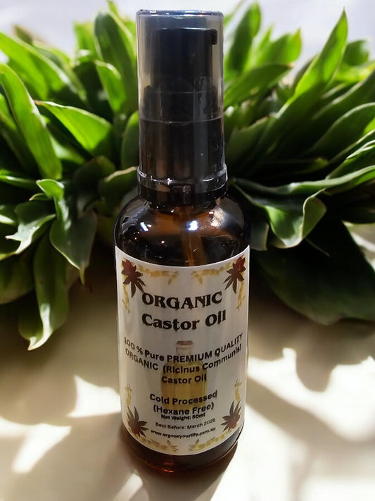 100% Organic Hexane Free Castor Oil Deep Hydration Anti-inflammatory Hair &amp; Skin Regeneration 50g