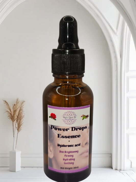 Pure 100% Natural Power Drops Essence Serum Hyaluronic Acid Niacinamide Licorice Extract Rose Water Toxin Free Skin Care 30g