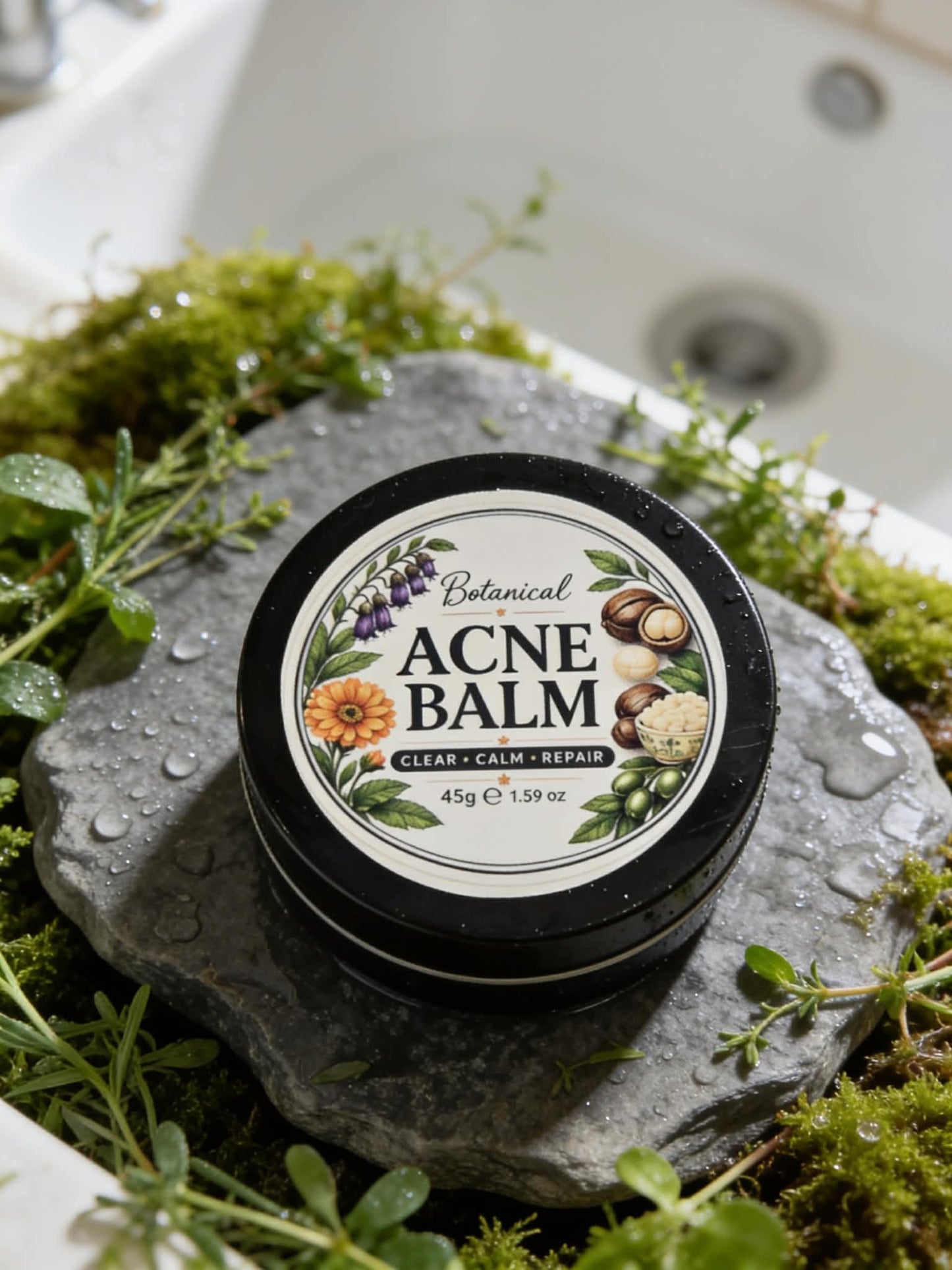 Botanical Acne Balm | Natural Spot Treatment for Teen & Hormonal Acne | 45g